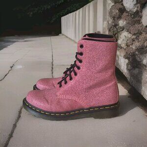 Dr. Martens Pink sparkly Combat Boots